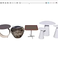 Modern Side Tables With Various Shapes And Different Material Finishes 3d model