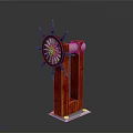 Red Mechanical Steering Wheel Structure With Spokes Axle And Pillar Base
