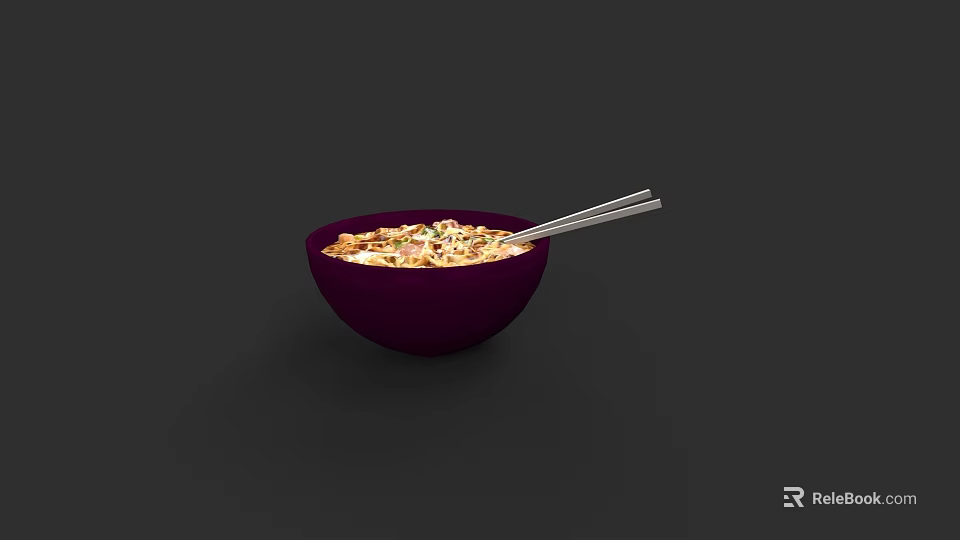 Dinnerware Set with Purple Bowl Filled With Cereal And Silver Spoons 3d model 