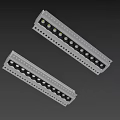LED Downlights And Spotlights In Long Linear Fixture For Modern Ceiling Lighting