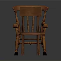 Wooden Rocking Chair with Armrest and Simple Straight Leg Chair Design