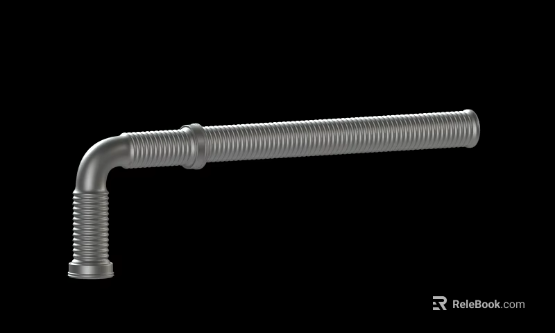 Metal Corrugated Pipe With Bend Structure For Plumbing System Applications 3d model 