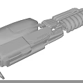 3D Rendering of Detailed Mechanical Device with Cylindrical and Rectangular Components