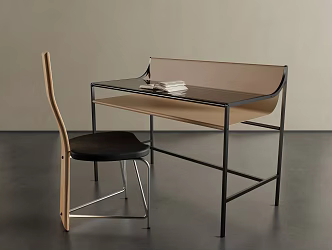 Modern desk chair desk chair combination 3d model