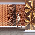 Decorative Wall Panels Featuring Diamond Dot Striped Star Geometric Patterns For Interior Design 3d model