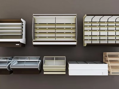 Various Refrigerators and Freezers Display Models with Different Storage Designs 3d model