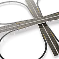 Modern Road Interchange with Circular Ramps and Multi Lane Traffic Infrastructure 3d model