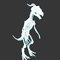 Detailed Prehistoric Reptile Skeleton with Horned Structure in Standing Pose