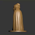 Golden Mother And Child Embracing Sculpture With Smooth Base Design