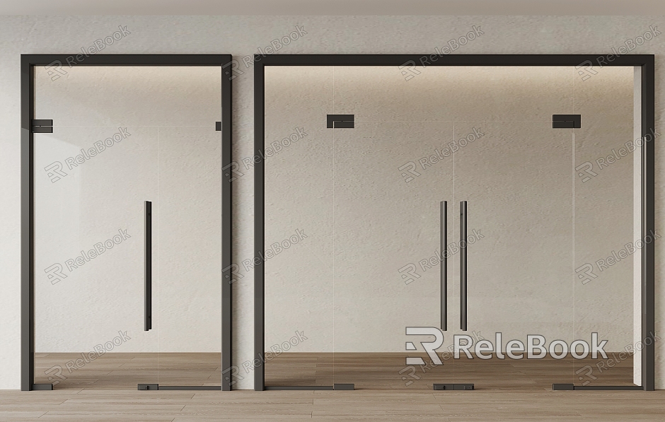 double open glass door model