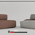 Modern Single Sofa Lazy Sofa 3d model