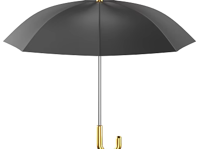 Modern Decorative Ornament Set with Black Umbrella and Golden Handle for Home Decoration 3d model