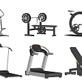 Home Gym Fitness Equipment With Treadmill Dumbbells Exercise Bench And Elliptical Trainer
