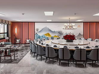 New Chinese-style private room 3d model