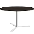 Modern Round Dining Table With Black Tabletop And White Base Design 3d model