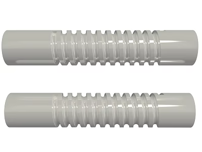 Two White Corrugated Hardware Tools Metal Tubing With Durable Structure 3d model