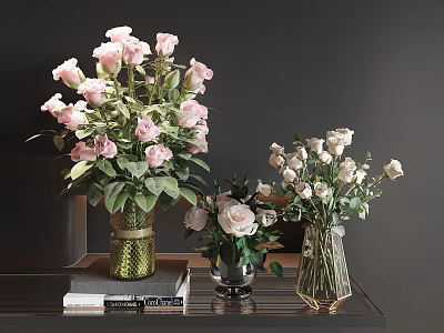 vase decoration vase flower arrangement 3d model