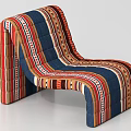 Colorful Striped Bean Bag Chair With Curved Design For Comfortable Home Seating