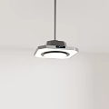 Modern Hexagonal Pendent Light With Black Metal Frame And White LED Shade 3d model