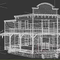 Classic Western Saloon Building With Wooden Structure Balcony Trading Post And General Store Signs