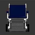 Heavy Duty Industrial Wheelchair with Blue Padded Seat Armrests and Durable Metal Frame
