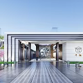 Modern gate display area gate 3d model