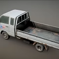 White Small Pickup Truck With Colorful Graphic Design And Open Cargo Bed