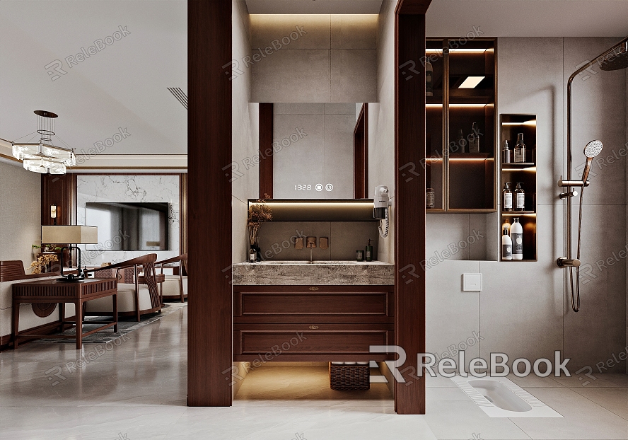 New Chinese style home bathroom model