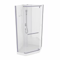 Modern Enclosed Shower Sauna With Glass Door And Adjustable Shower Head