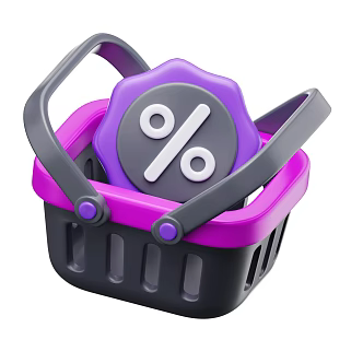 Modern Shopping Basket Cartoon Shopping Basket 3d model