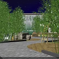 Check-in at Cozy Night Garden with Bamboo Trees and Outdoor Lighting