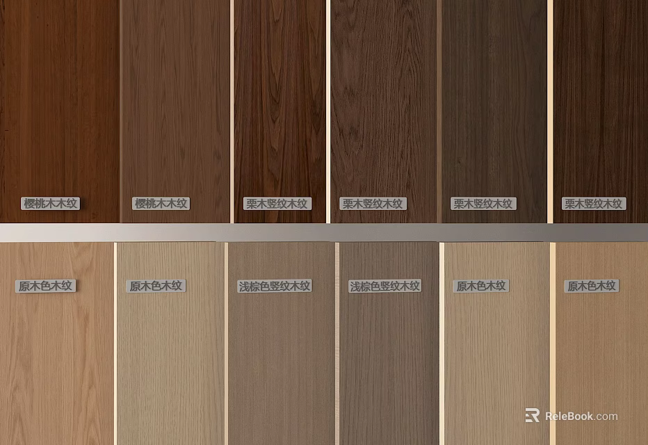 Various Wooden Flooring Options With Different Color Tones And Wood Grain Patterns 3d model 