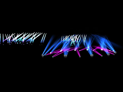 Colorful Stage Light Beams Creating Dynamic Vibrant Live Performance Effects 3d model