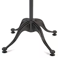 Rustic Wooden Coffee Table With Black Metal Cross Legs And Metal Bolts