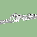 Large Outdoor Playground Equipment With Curved Slides And Metal Frame Structure