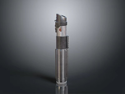 Modern Silver Handheld Weapon with Metallic Finish Transparent Grip and Sleek Structure 3d model