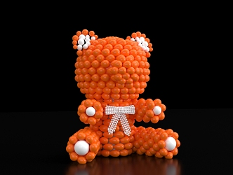 Modern balloon orange balloon bear 3d model