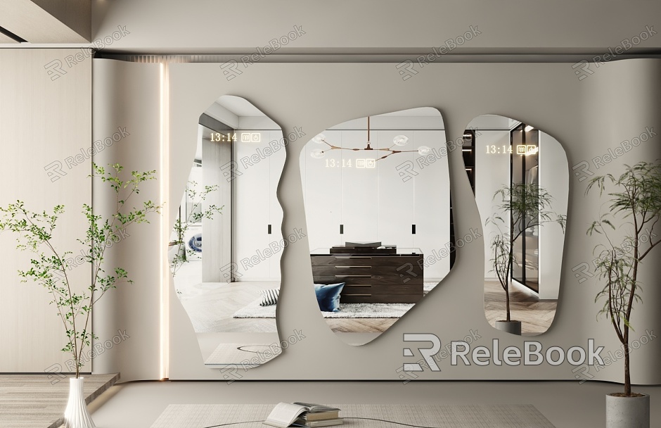 Modern Mirror Dressing Mirror Art Mirror Alien Mirror Floor Mirror Irregular Mirror Full-length Mirror model