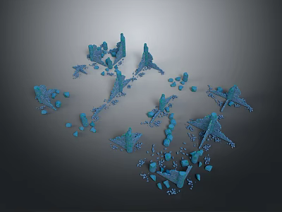 Stunning Underwater Landscape With Blue Coral Formations And Marine Life Elements 3d model