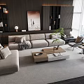 Sofa Coffee Table Combination Multi-person Sofa Coffee Table Single Casual Chair Lazy Sofa Accessories Decoration Sofa Combination Sofa Combination 3d model