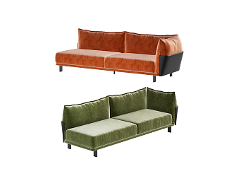 modern double sofa 3d model