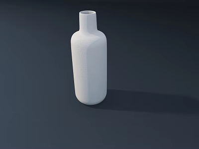 White Minimalist Vase With Smooth Cylindrical Shape For Home Decor 3d model