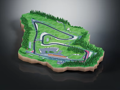 Scenic Natural Landscape With Dense Trees Winding Roads And Rolling Green Terrain 3d model