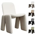 Modern Minimalist Single Chair With Textured Fabric Upholstery Ergonomic Curved Seat And Multiple Color Options