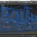 Gray Warship With Detailed Deck Turret Mast And Hull Structure Side View