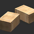 Two Brown Boxes Secured With White Straps For Storage And Transport