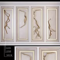 Elegant Modern Wall Decor With Framed Panels And Curved Golden Lines
