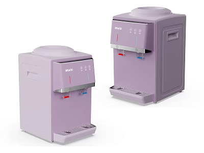 Two Purple Water Dispensers With Hot Cold Functions As Daily Electrical Appliances 3d model
