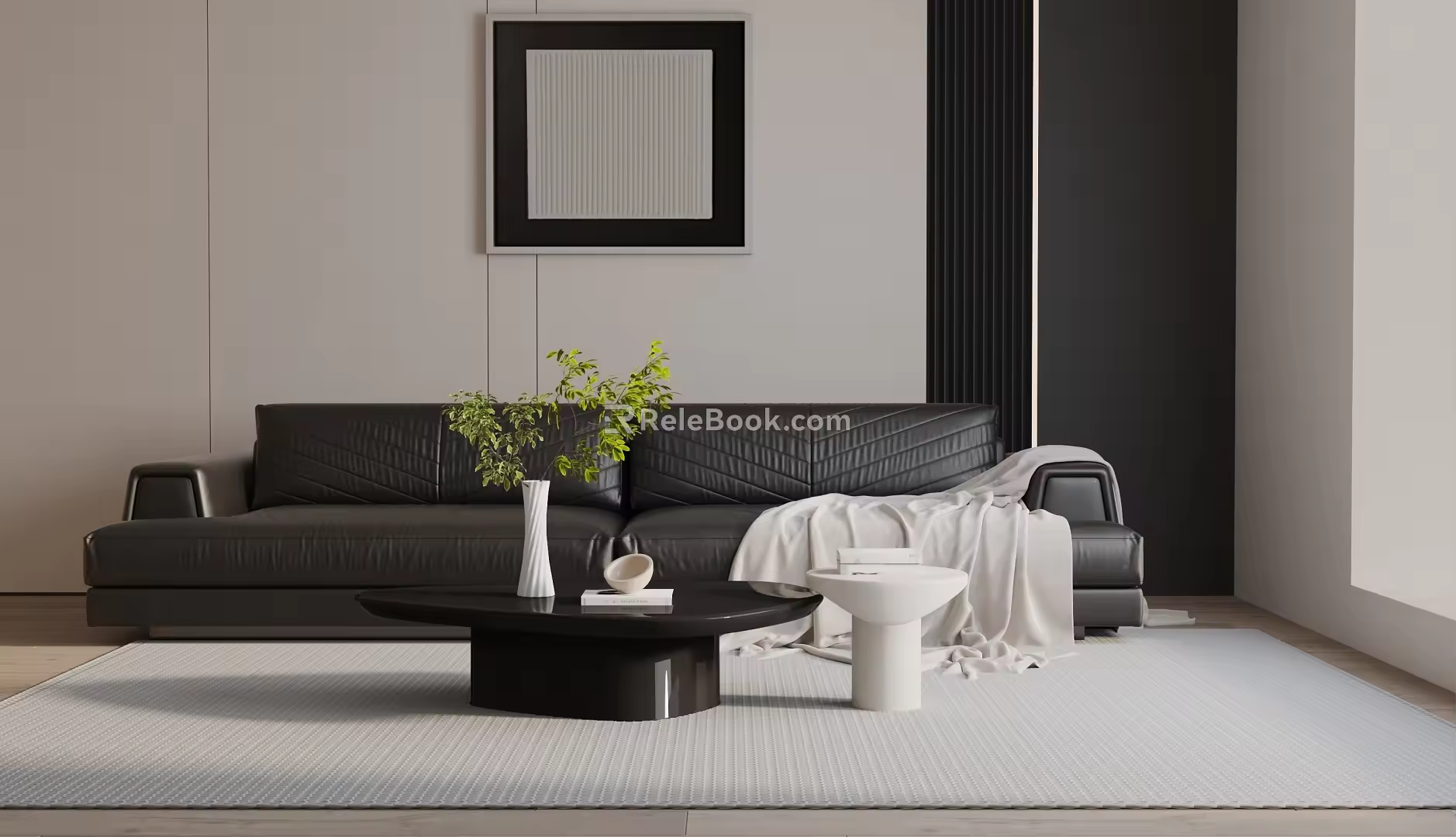 Modern three-seat sofa 3d model