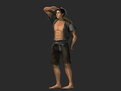 Ancient figures Fisherman Boatman Farmer 3d model